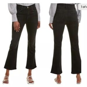 2/25 FRAME Denim Le Sylvie Kick Boot Black Jeans Boot Cut Slight Flare